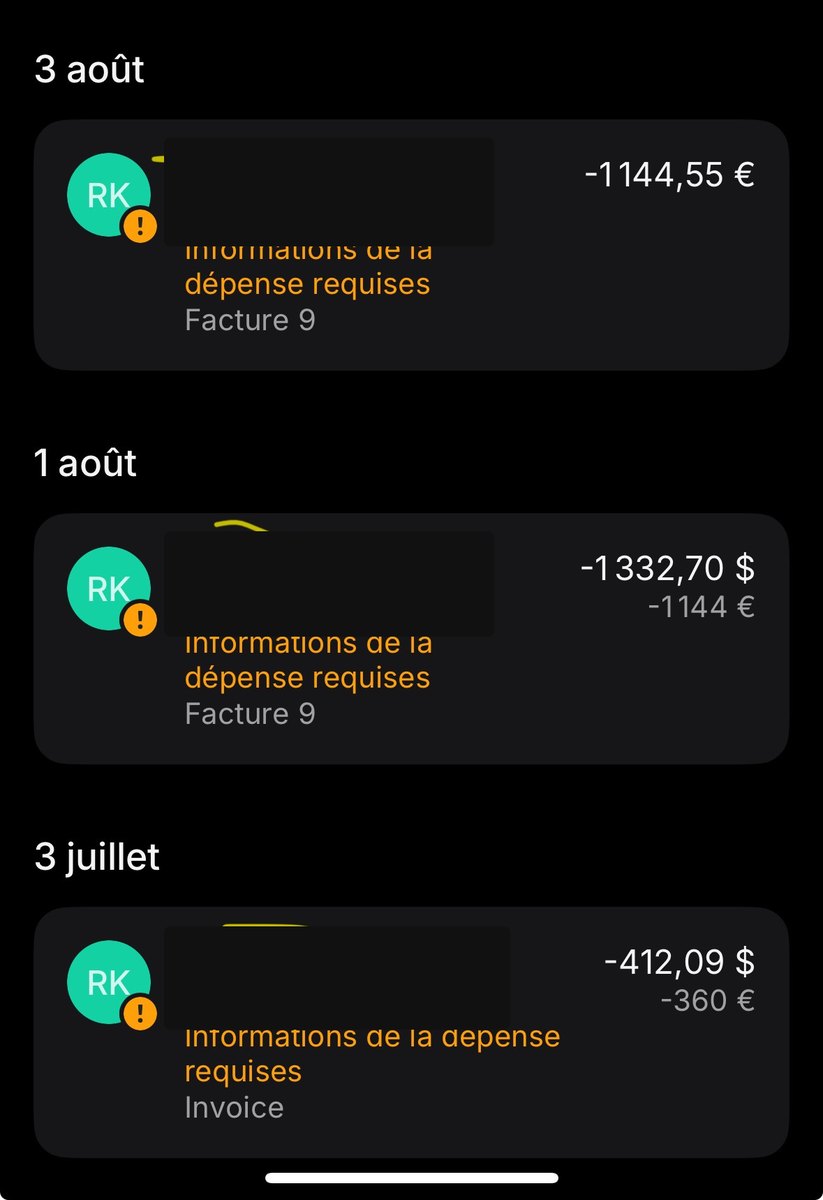 Team member payment proofs